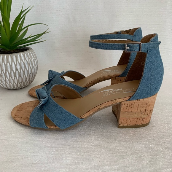 Aerosoles Heelrest Cuff Link Vintage Denim Ankle Strap Sandals Woman’s 7M - Picture 6 of 13